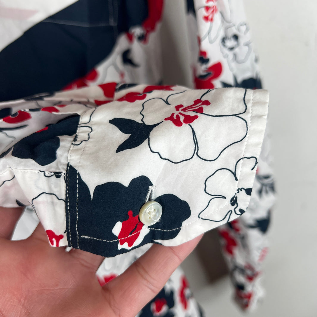 Thom Browne Floral Striped Button Up Shirt