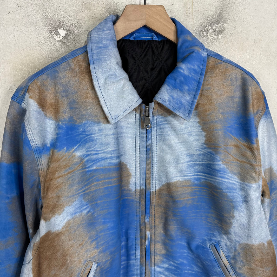 Stussy Cowhide Blue Leather Jacket