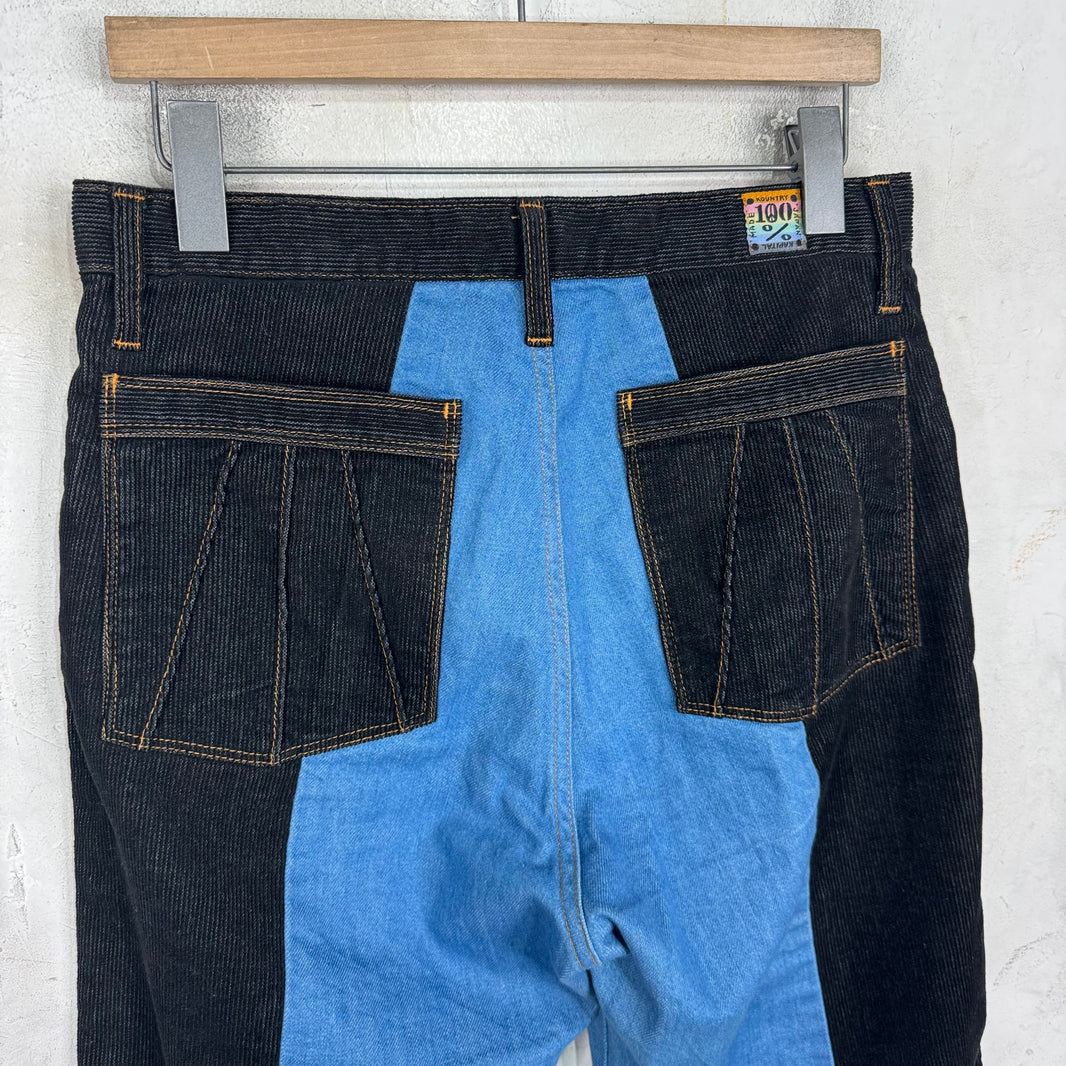 Kapital Cord/Denim 2 Tone Gypsy Flare