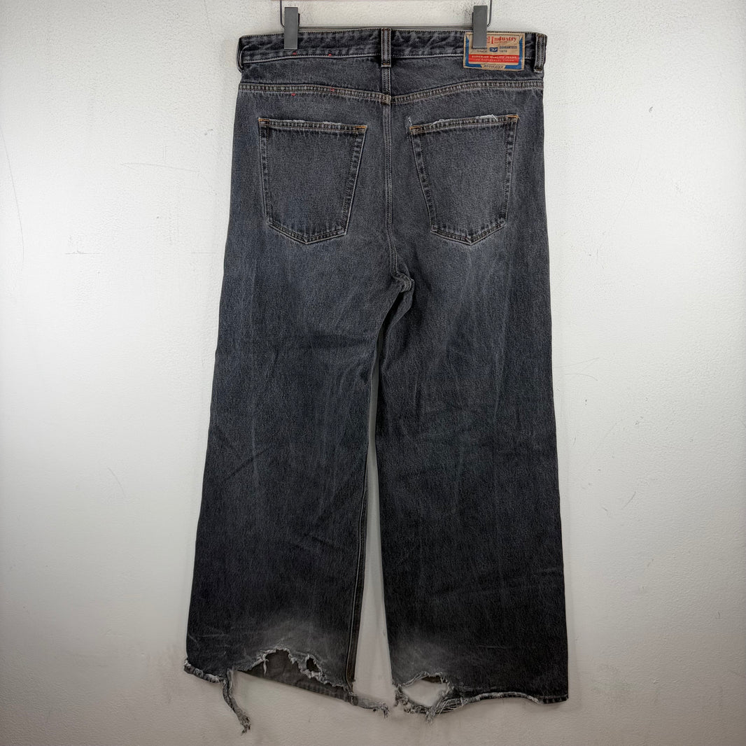 Diesel Black Distressed Baggy Jeans