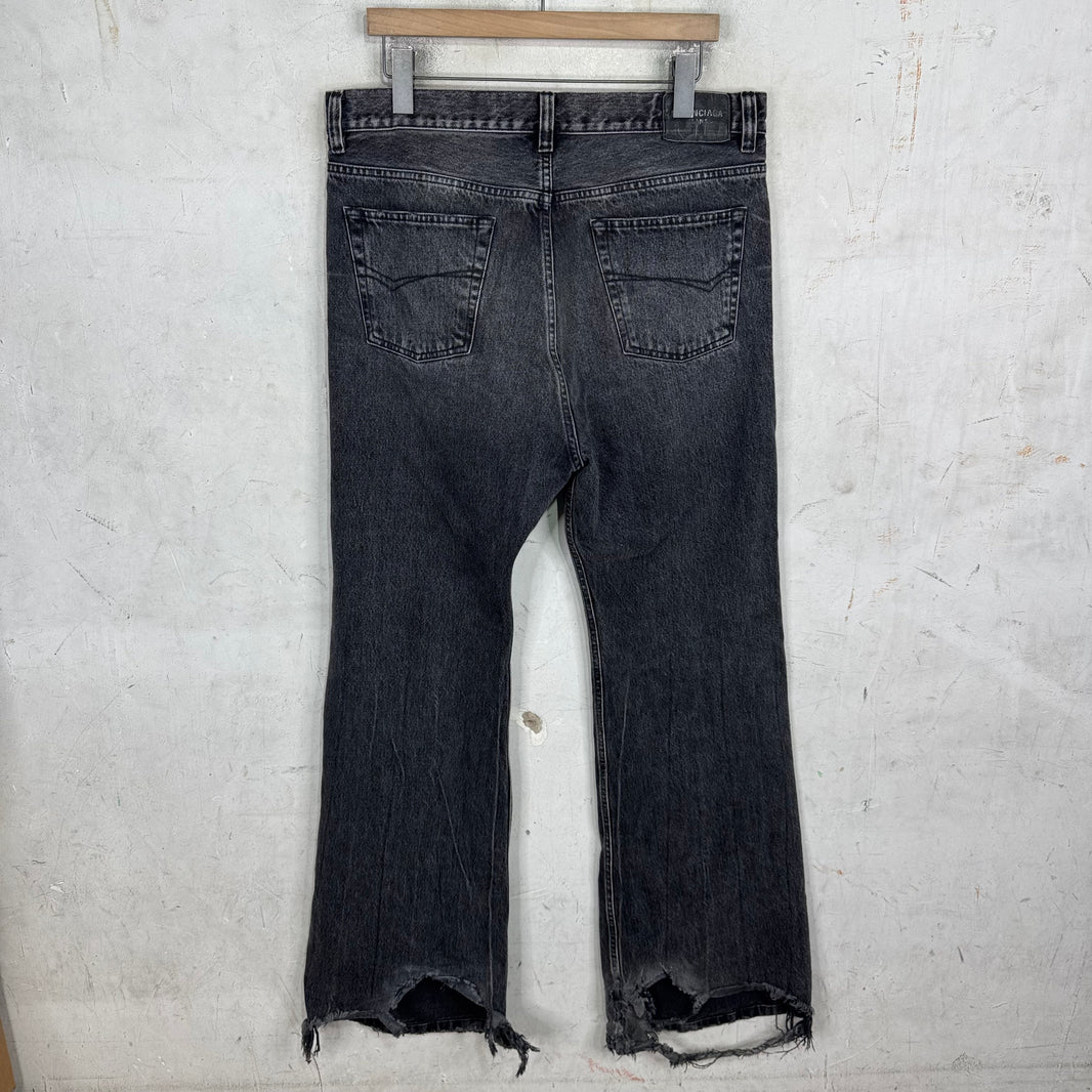 Balenciaga Grey Lost Tape Flare Jeans