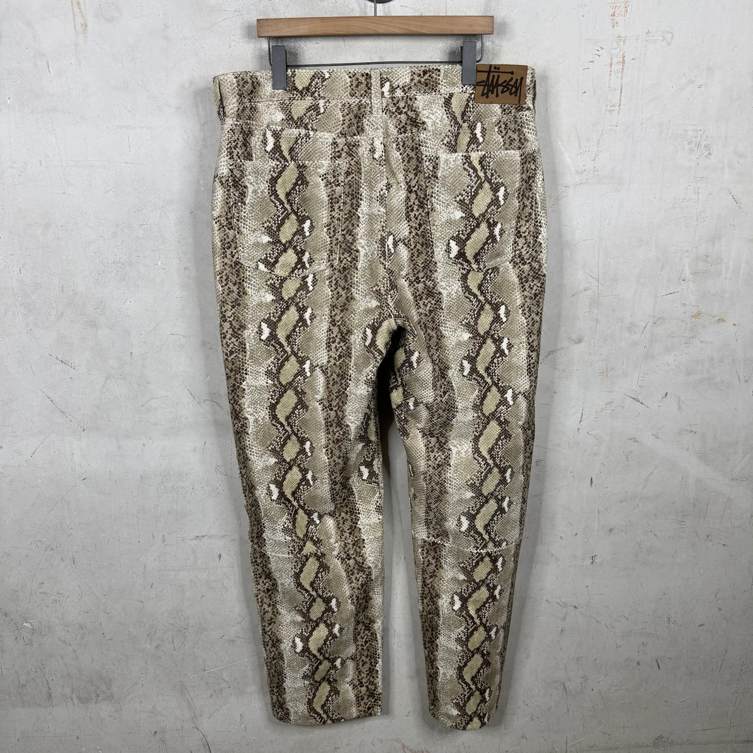 Stussy Snakeskin Embossed Leather Pants