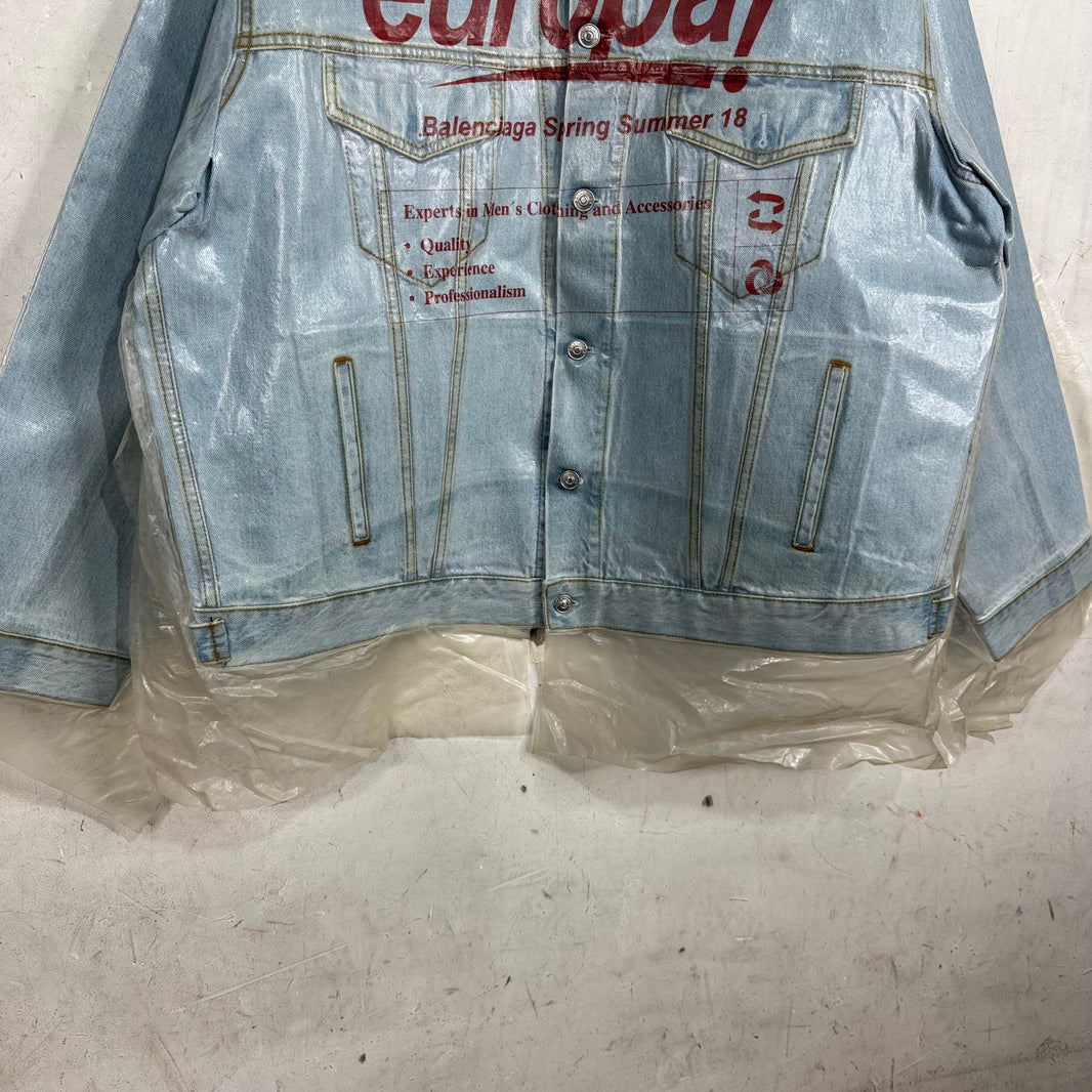 Balenciaga Europa Laminated Denim Jacket