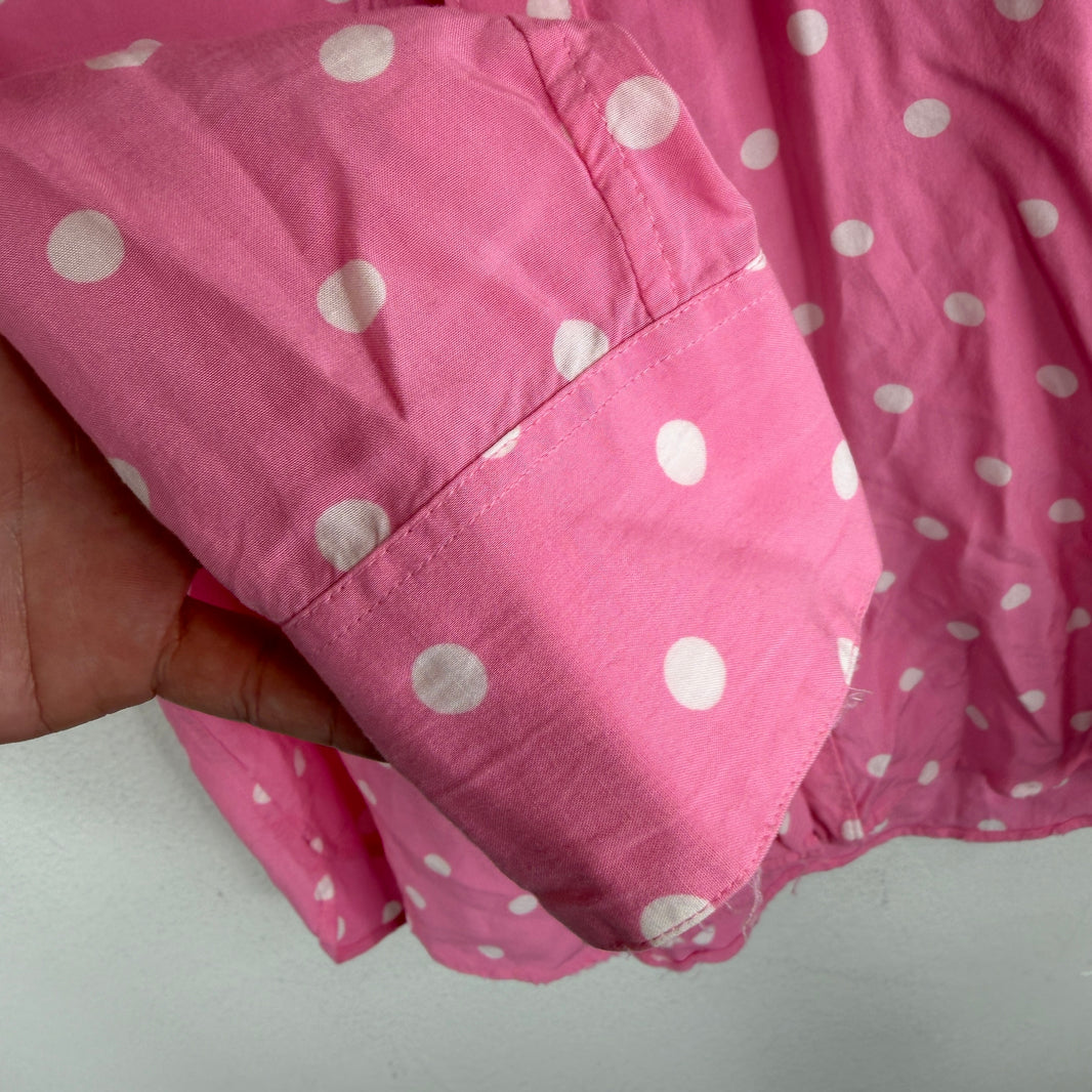 Saint Laurent Pink Polka Dot Button Up LS Shirt