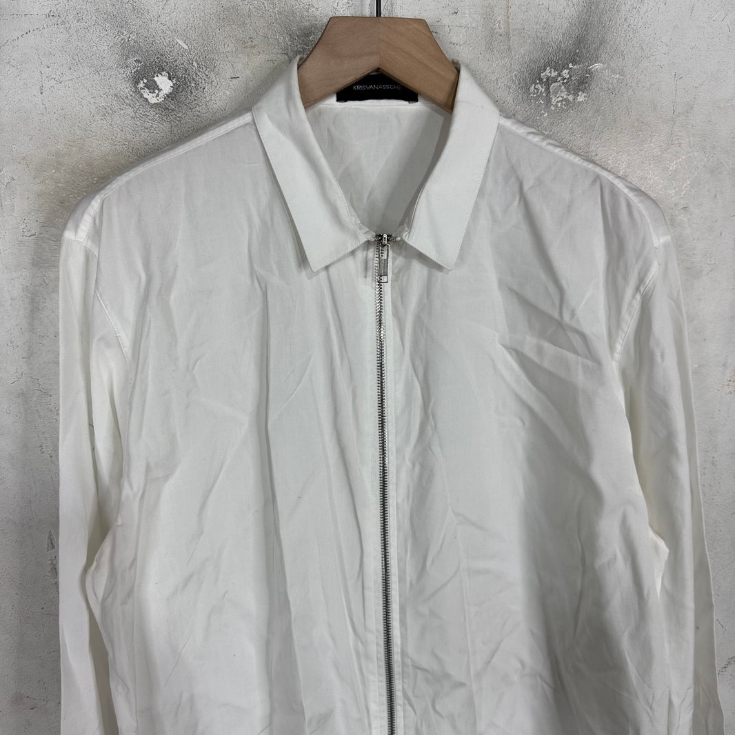 Kris Van Assche White Zip Shirt