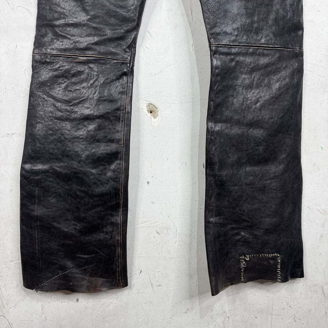 ERD Repaired Flared Leather Pants
