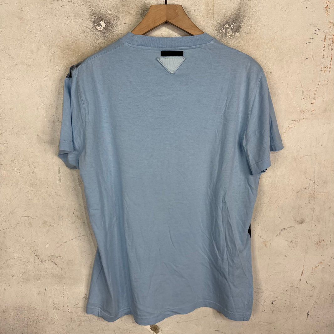 Prada Blue Newsprint T-Shirt