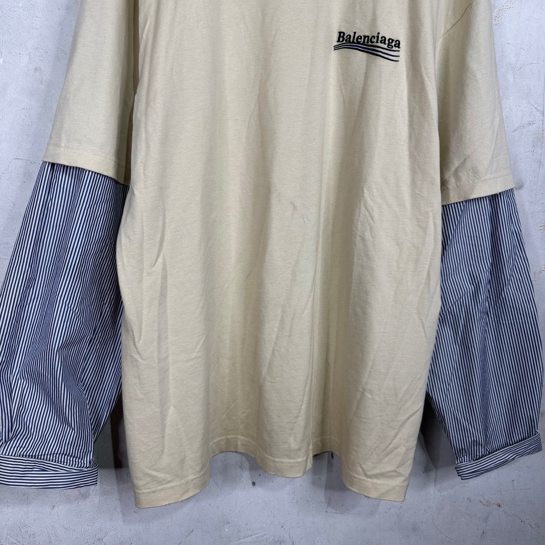 Balenciaga Campaign Layered Striped Shirt