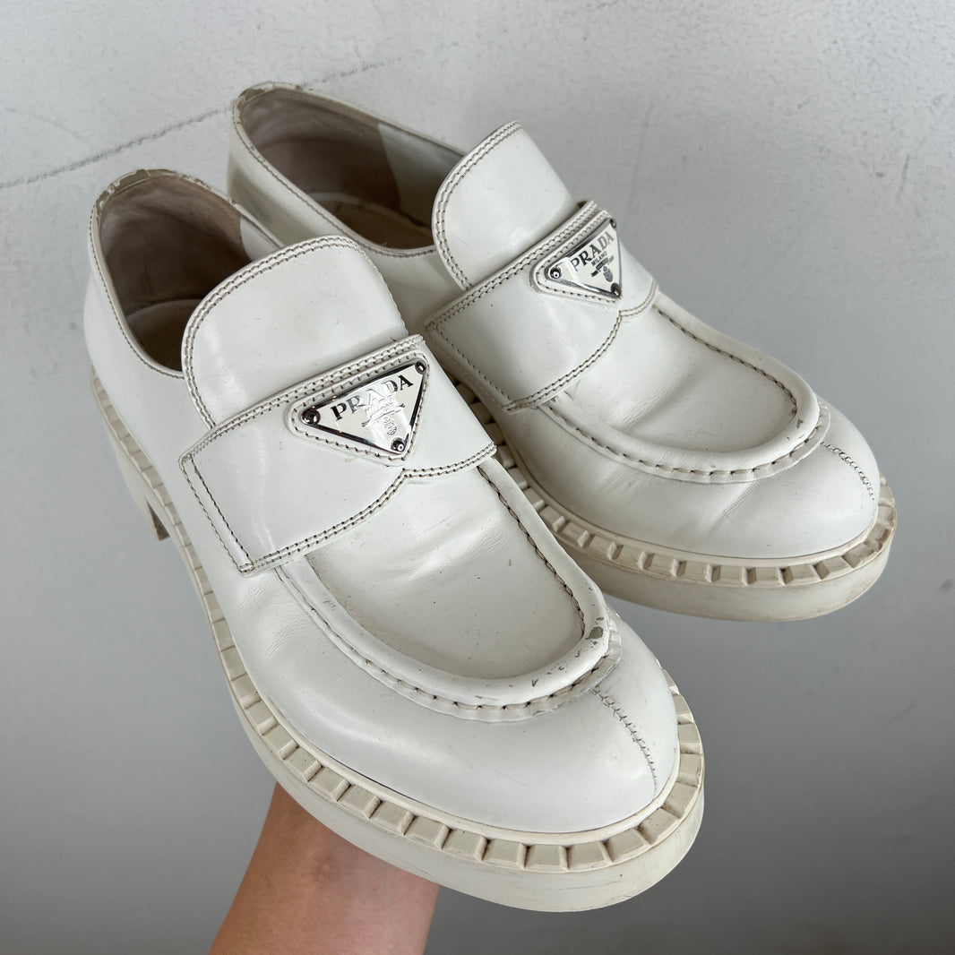 Prada White Loafers