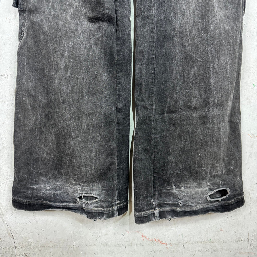DRKSHDW Grey Washed Denim Cargo Bellas