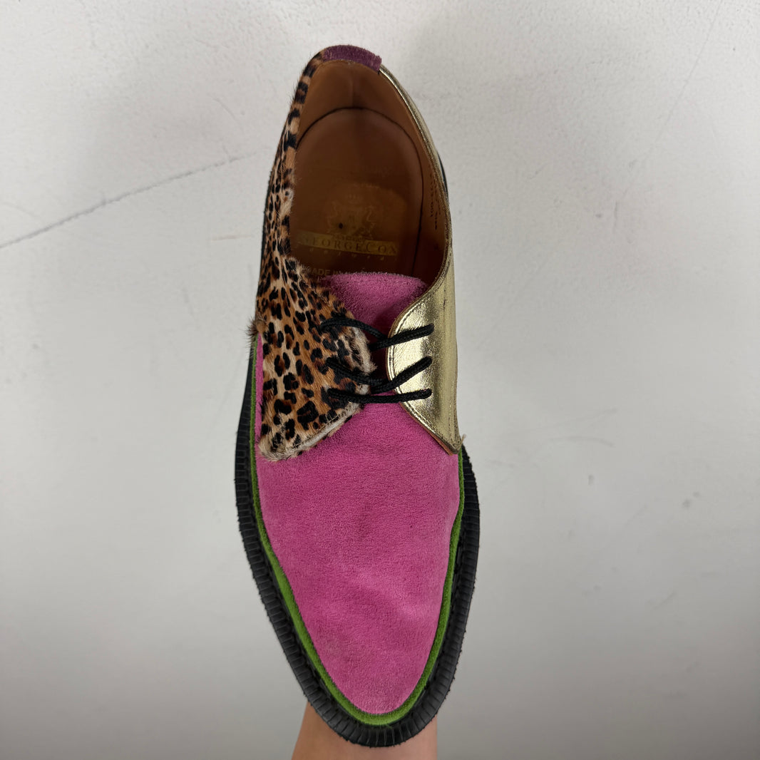 CDG George Cox Gibson Suede Leopard Derbys