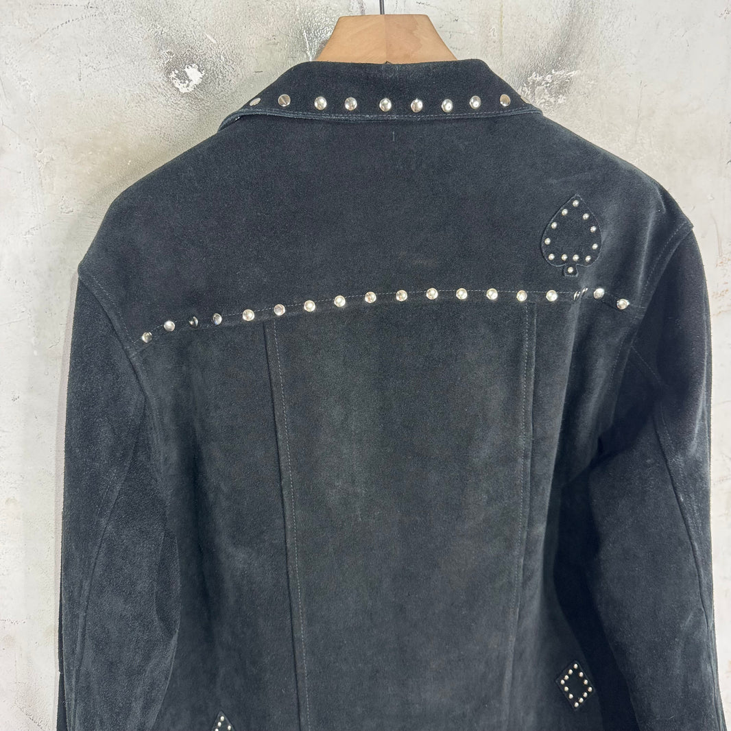 Bode Suede Studded Cards Western Jacket