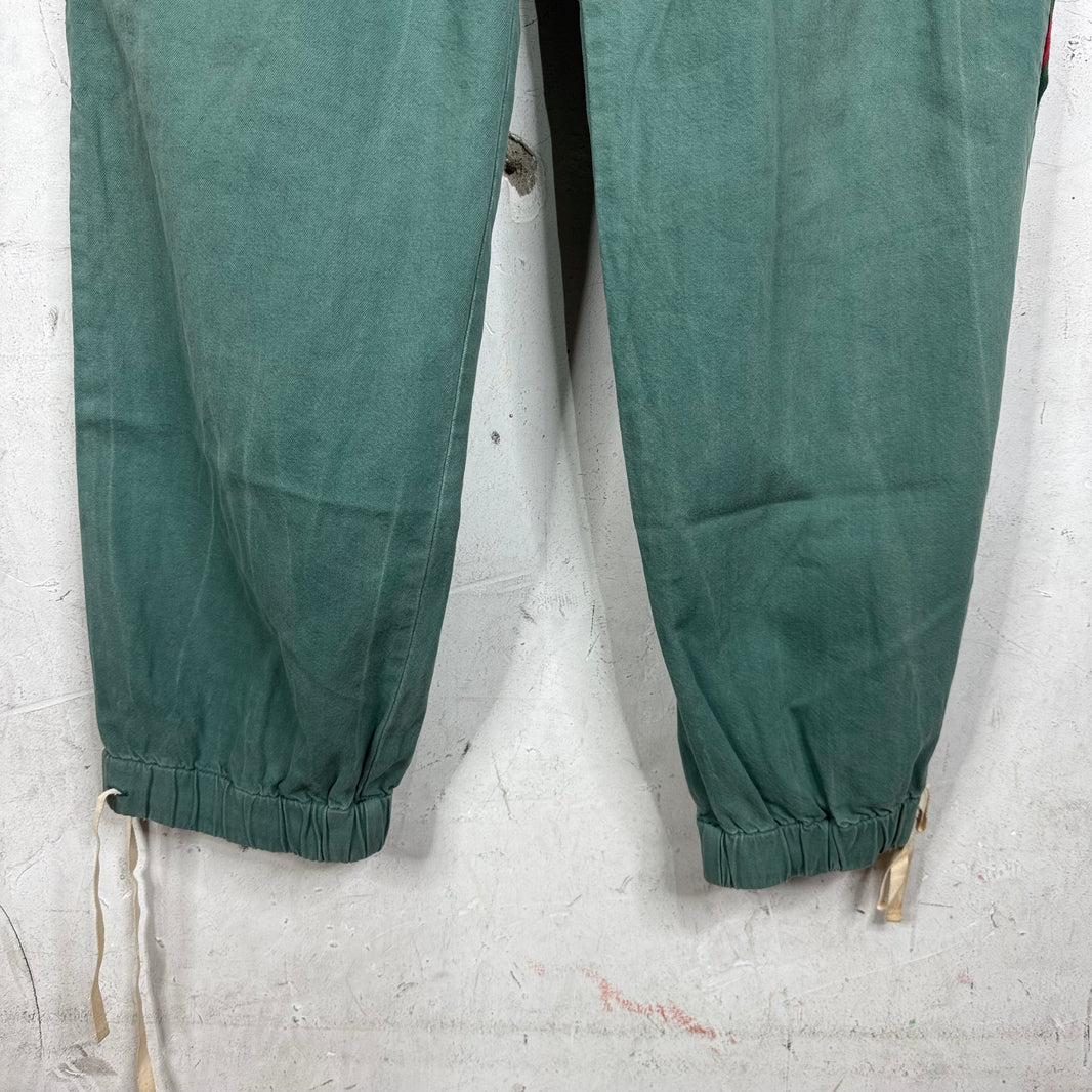 Gucci Green Paneled Nylon Pants