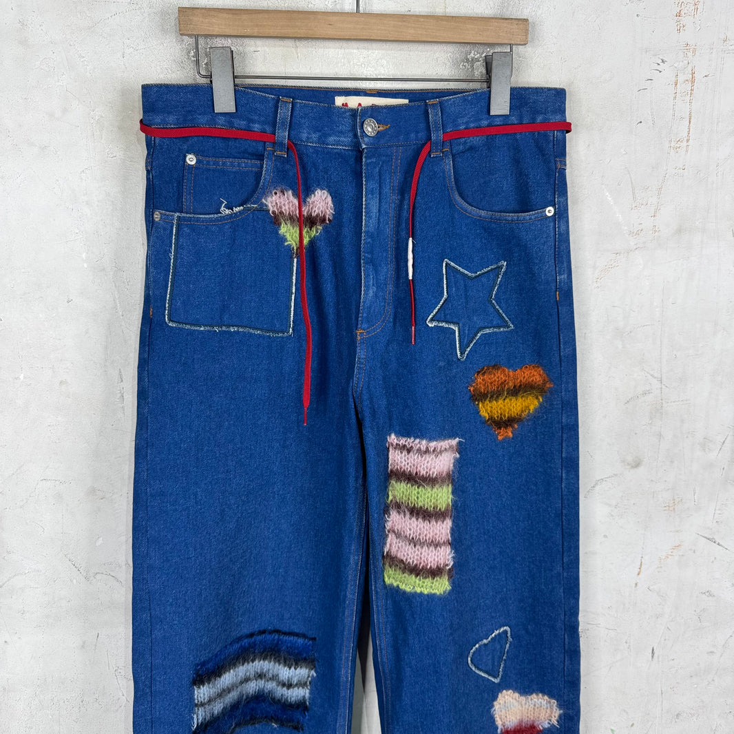 Marni Baggy Patchworked Darkwash Jeans