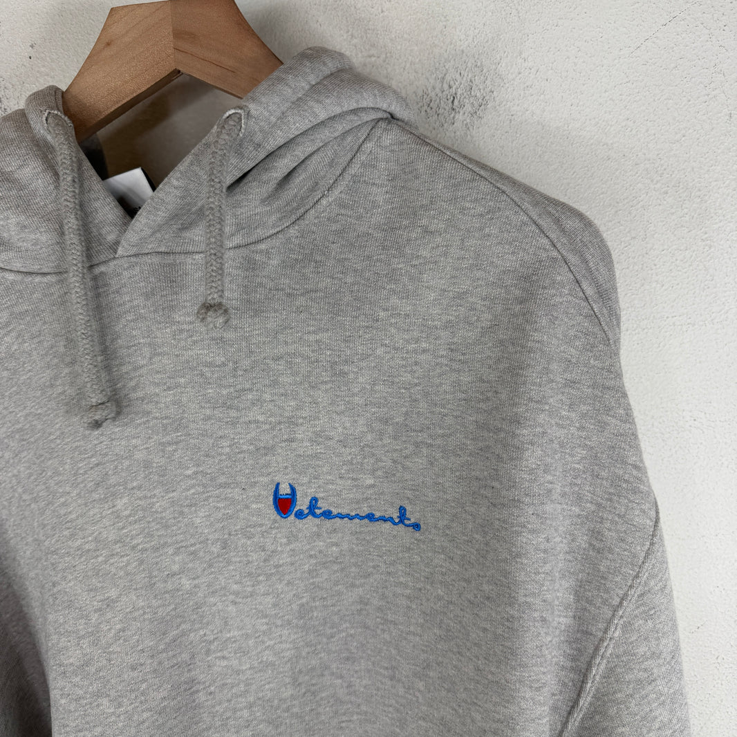 Vetements Champion Logo Gray Hoodie