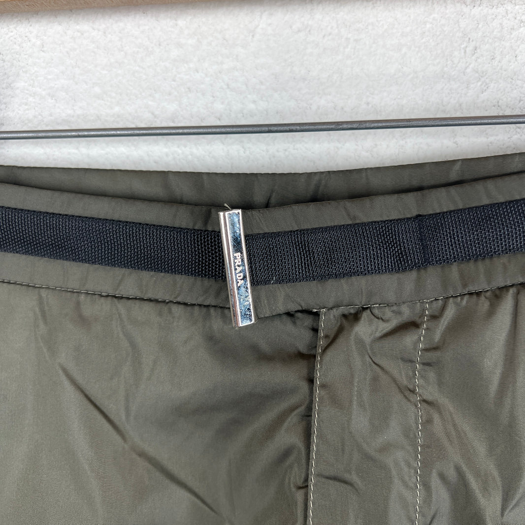 Prada Olive Nylon Swim Shorts