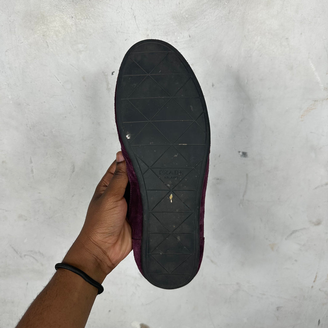 Prada Red Wine Re-Nylon Scrunch Sneakers
