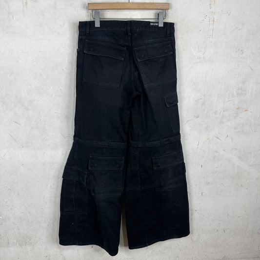 Balenciaga 2023 Denim Flared Convertible Cargos