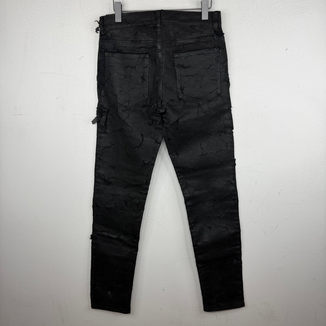 Givenchy Black Cracked Denim Jeans