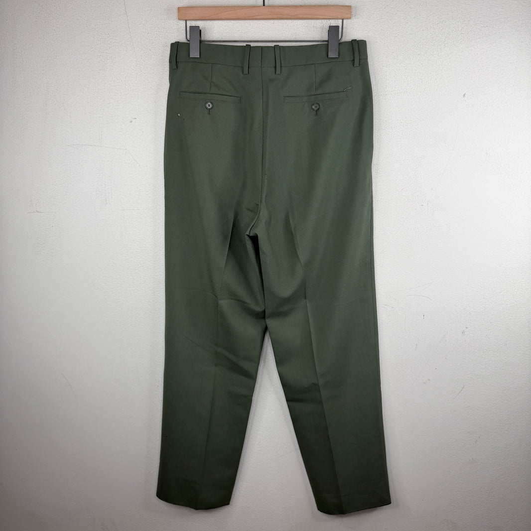 Marni Green Wool Dress Trousers