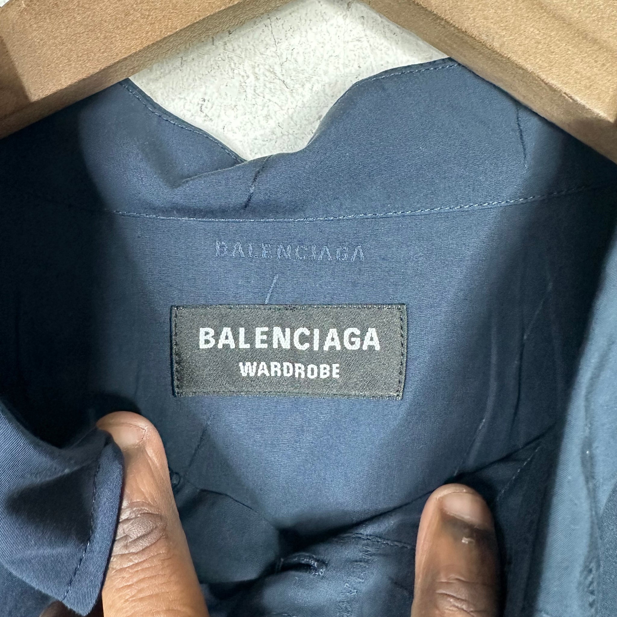 Balenciaga Navy Logo Shirt