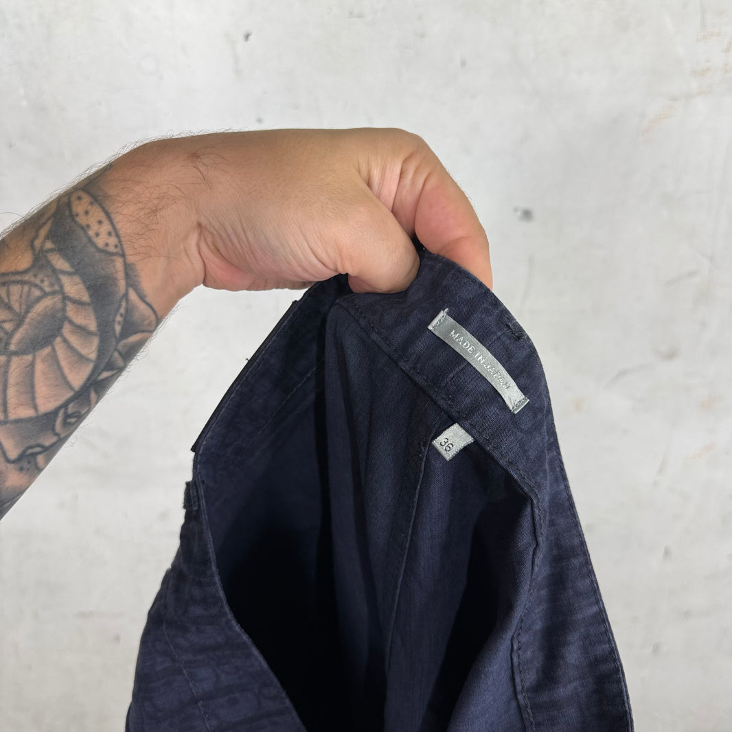 Dior Navy Oblique Double Knee Shorts