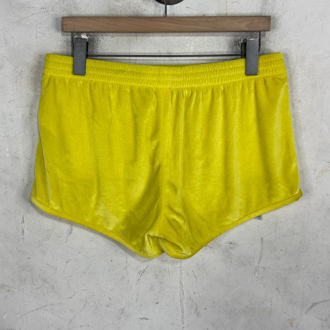 Balenciaga Yellow Velour Short Shorts