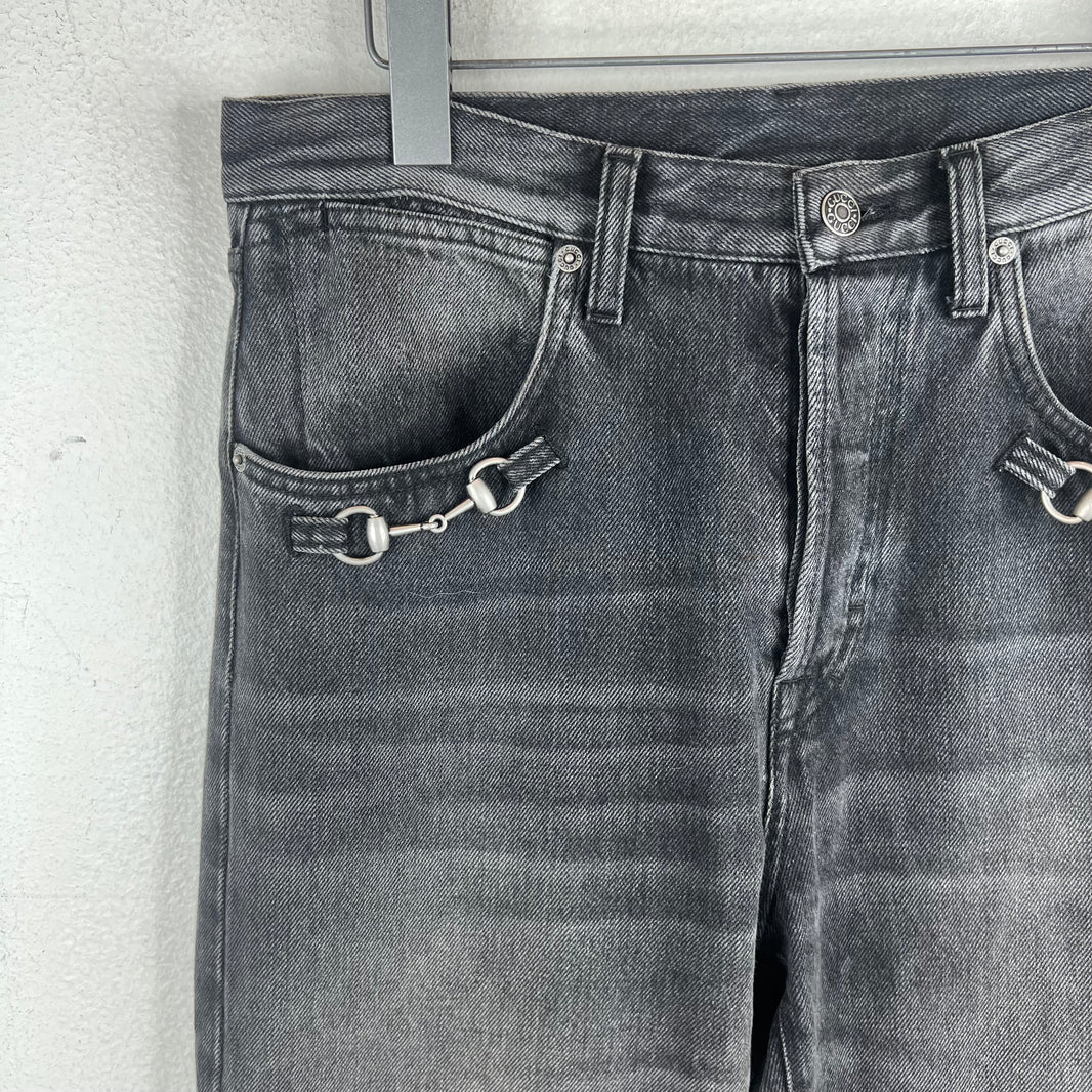 Gucci Sample Black Horsebit Jeans