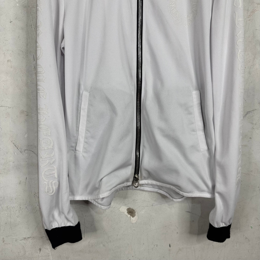 Chrome Hearts Horseshoe Script Leather Trimmed Track Jacket