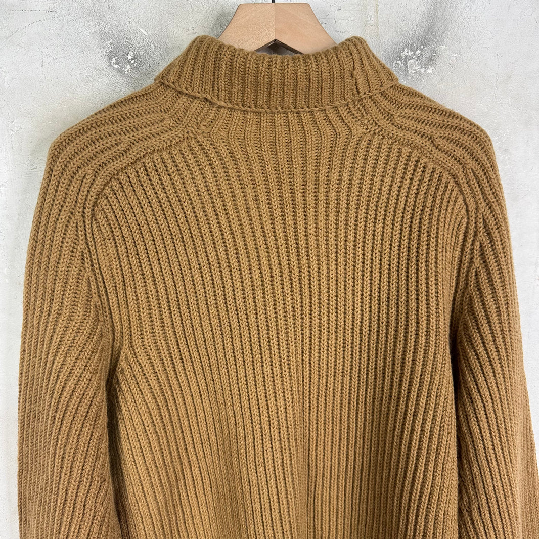 Acne Studios Khaki High Neck Wool Sweater