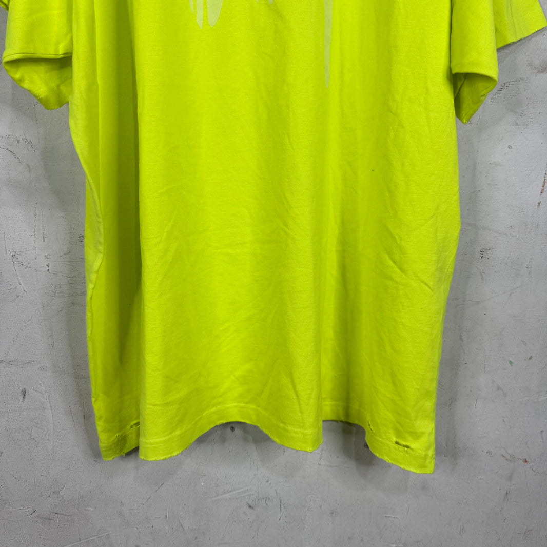 Balenciaga Neon Warped 3B Logo T-Shirt