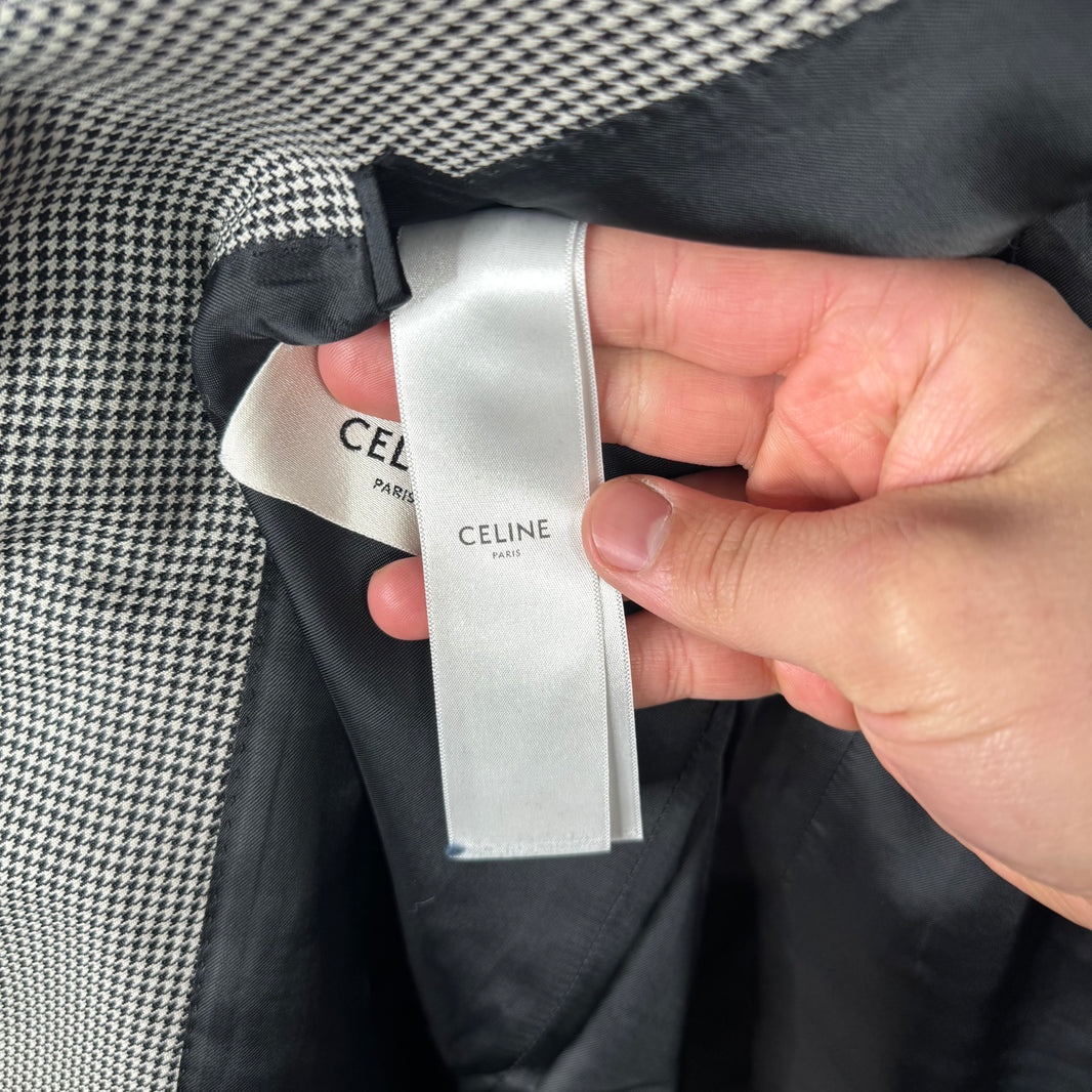 Celine 2 Button Houndstooth Blazer