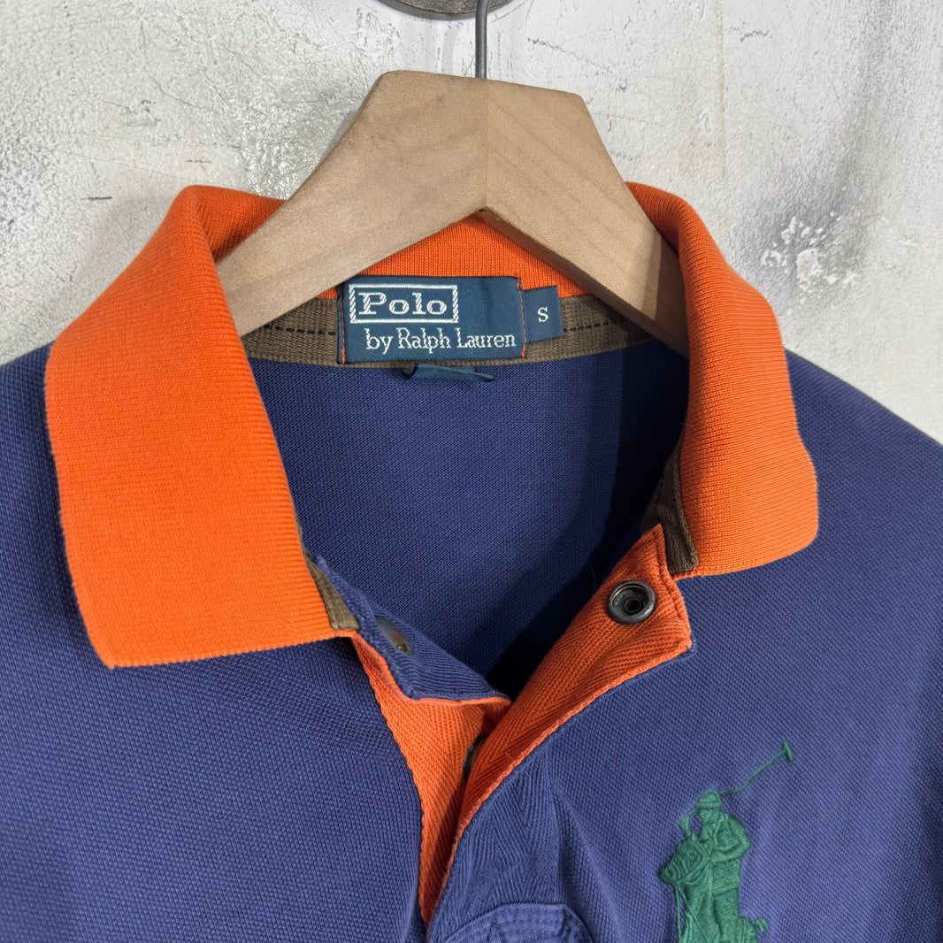 Ralph Lauren Navy/Green Snap Buttoned Pony Polo
