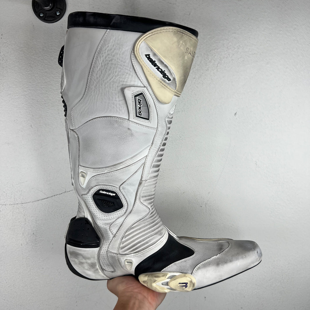 Balenciaga White Biker Moto Boots