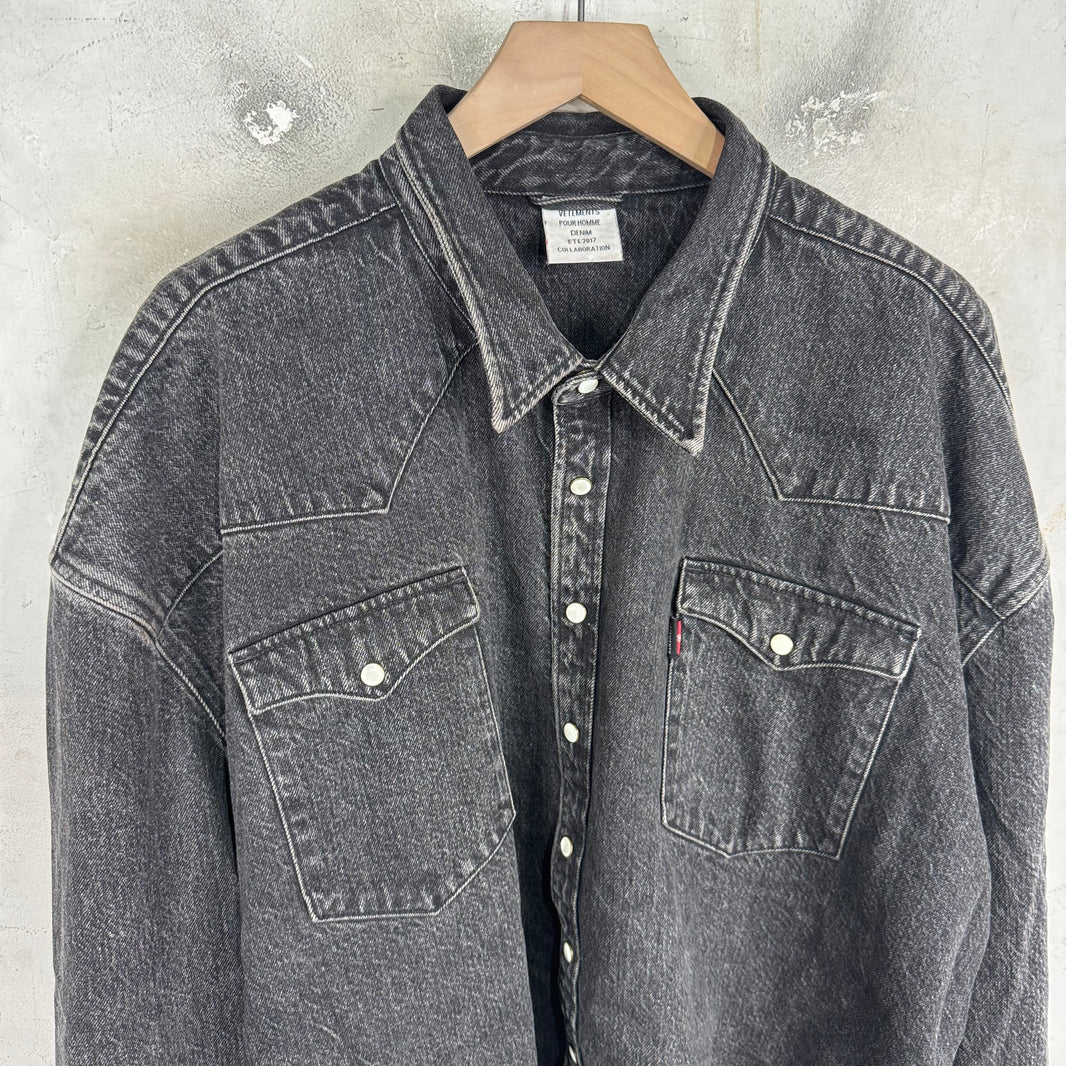Vetements x Levis Western Snap Denim Overshirt