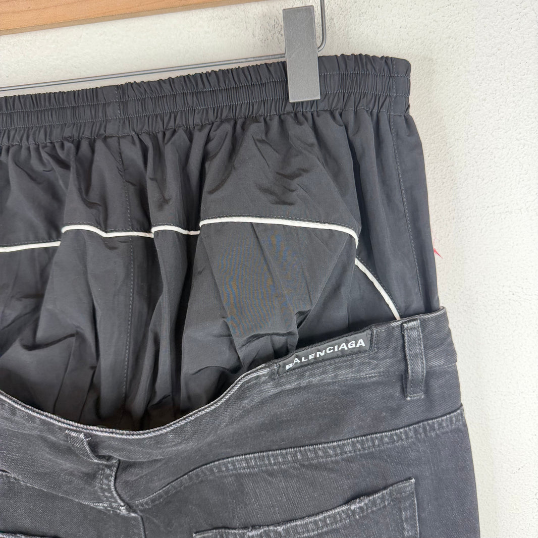Balenciaga Double Waisted Track Jeans