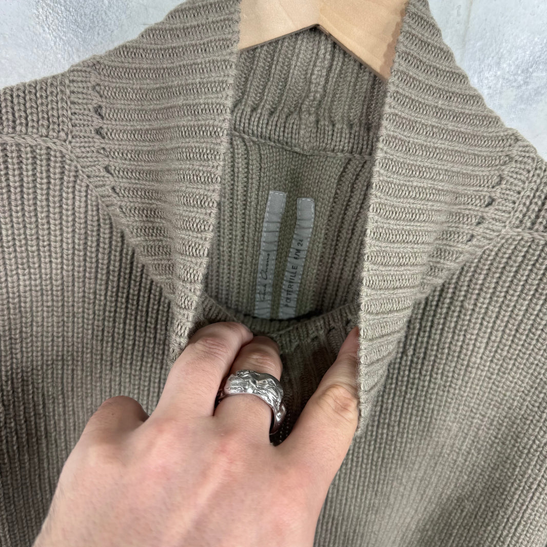 Rick Owens Porterville Mockneck Beige Sweater