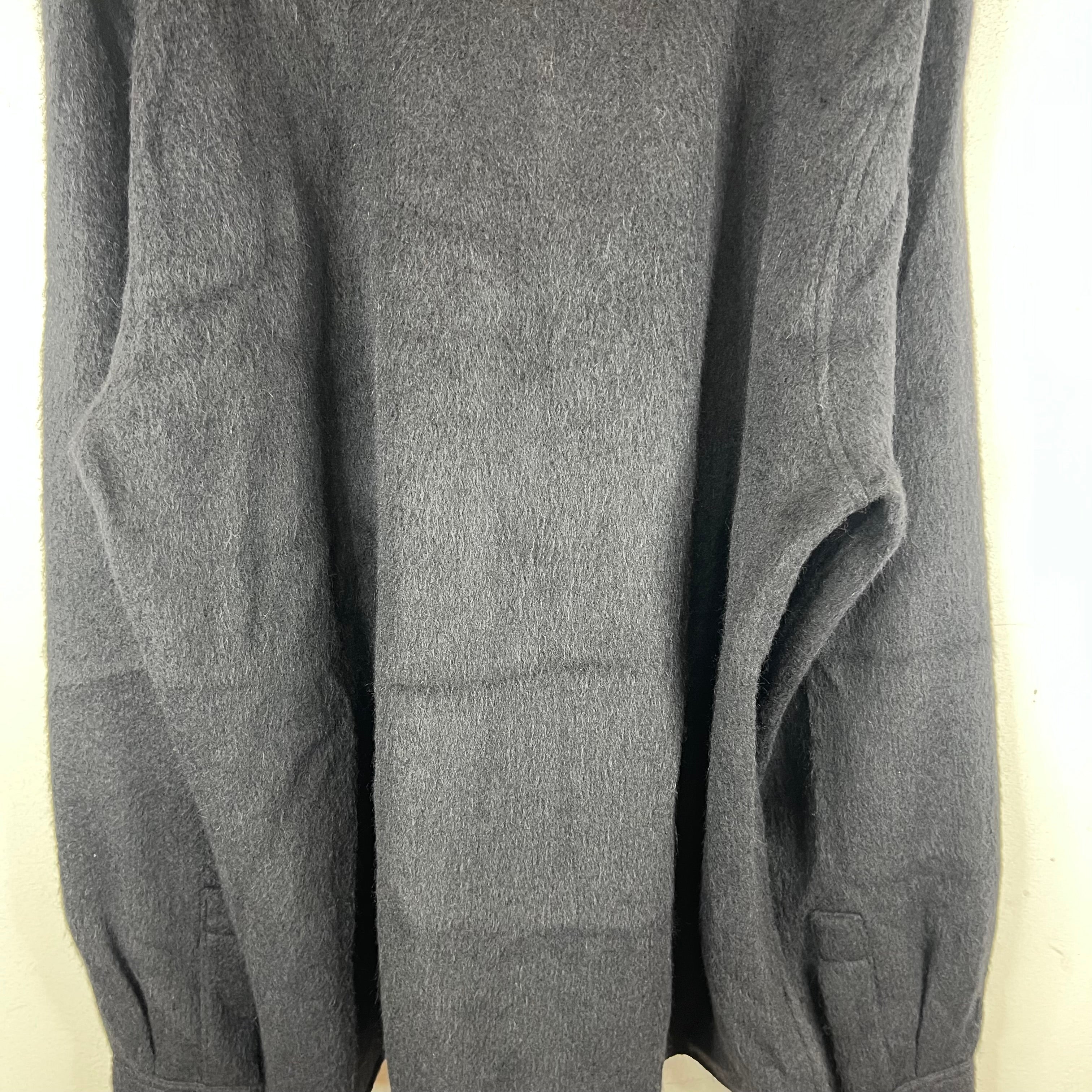 Jil Sander Black Alpaca/Wool Blend Snap Button Overshirt – www