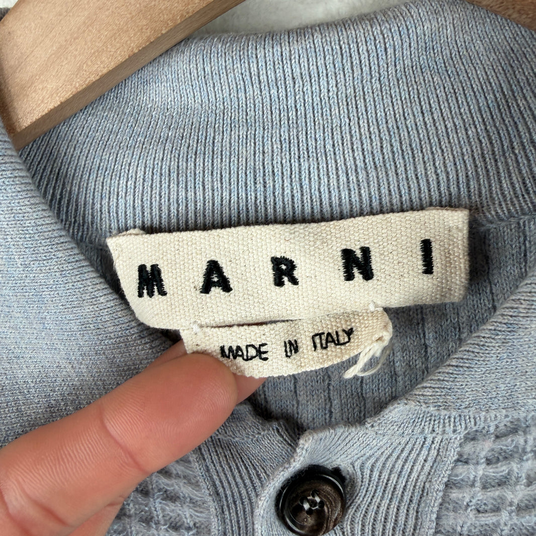 Marni Waffle Knit Striped Polo T-Shirt