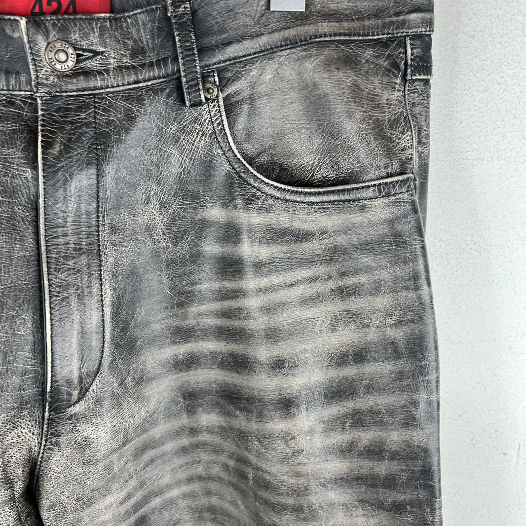 424 Five Pocket Leather Jeans