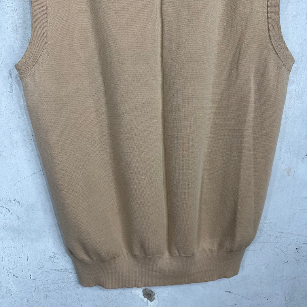 The Row Wool Tan Sweater Vest