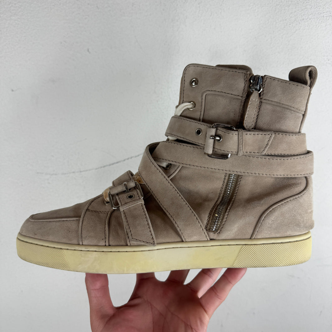 Christian Louboutin Beige Strap Hi Top Sneaker