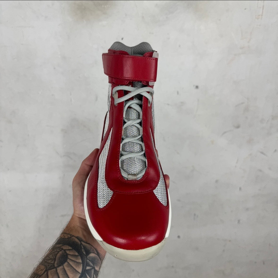 Prada Cherry Leather Americas Cup Highs