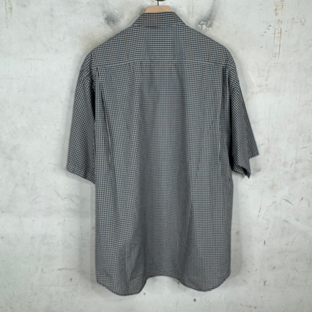 Balenciaga Checkered Mastercard Zipped S/S Shirt