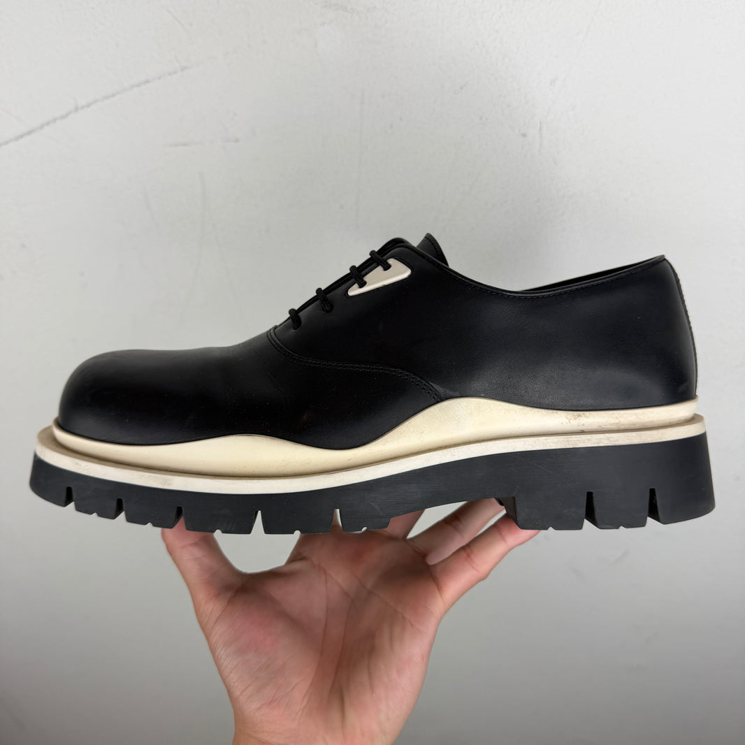 Bottega Veneta White/Black Tire Derby