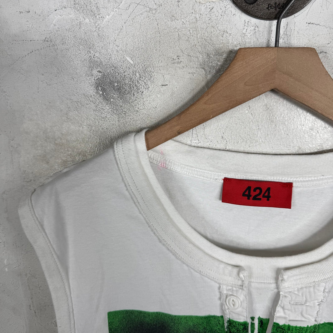 424 Bob Marley Layered Henley Tank Top