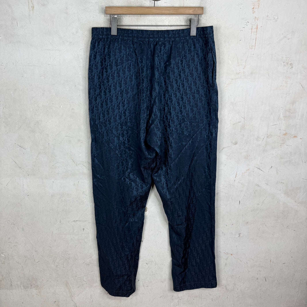 Dior Navy Silk Oblique Pants