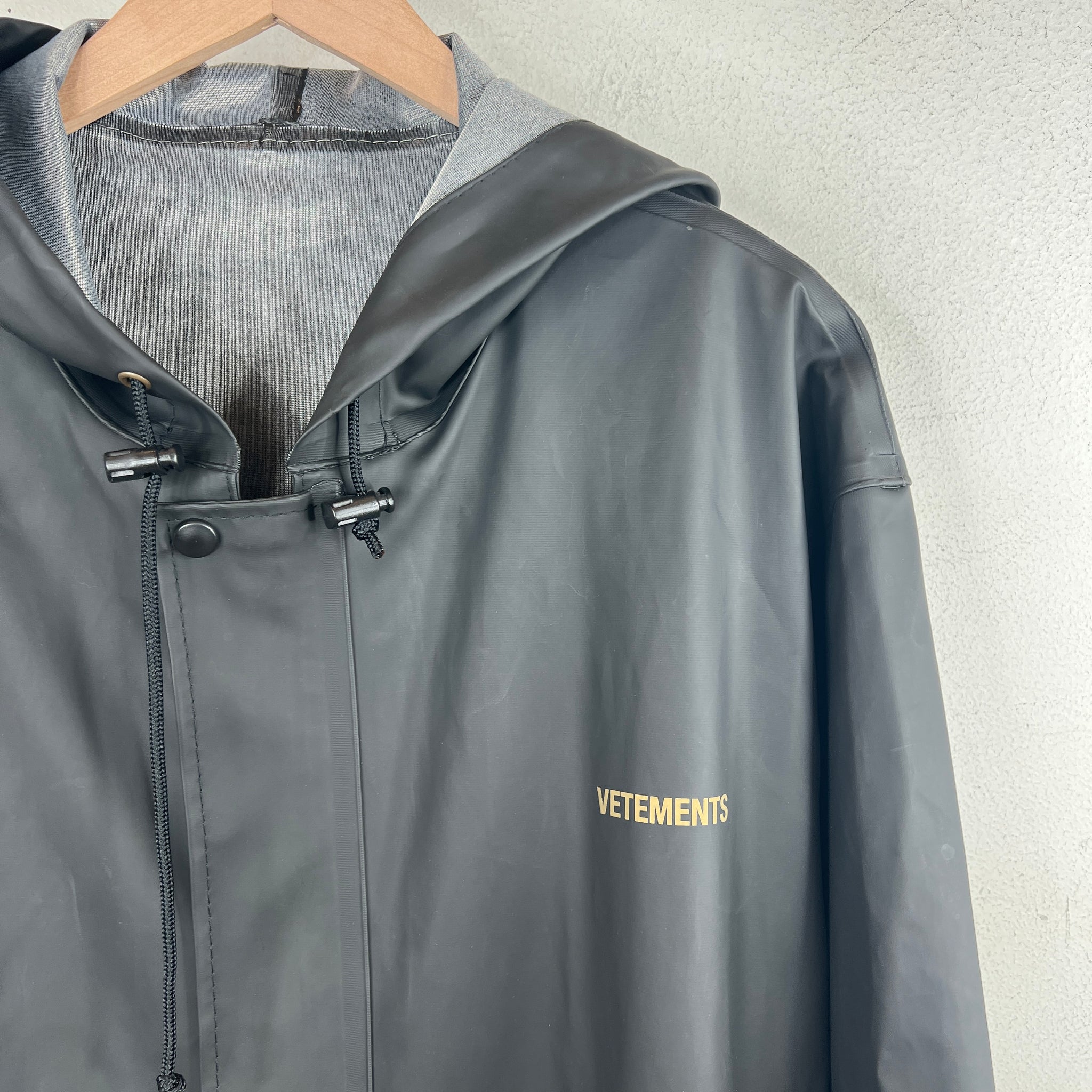VETEMENTS Black PVC Trench Coat