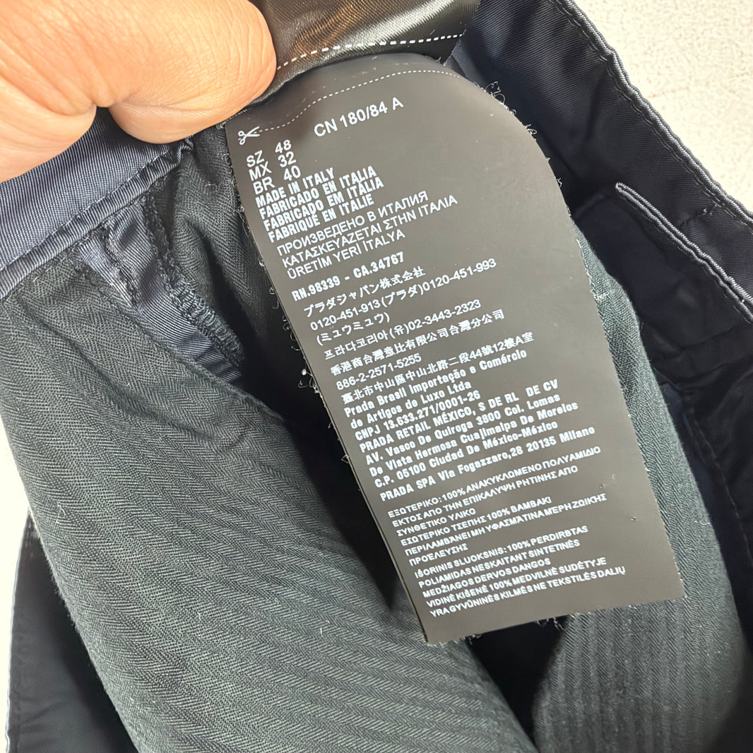 Prada Navy Nylon Badge Shorts