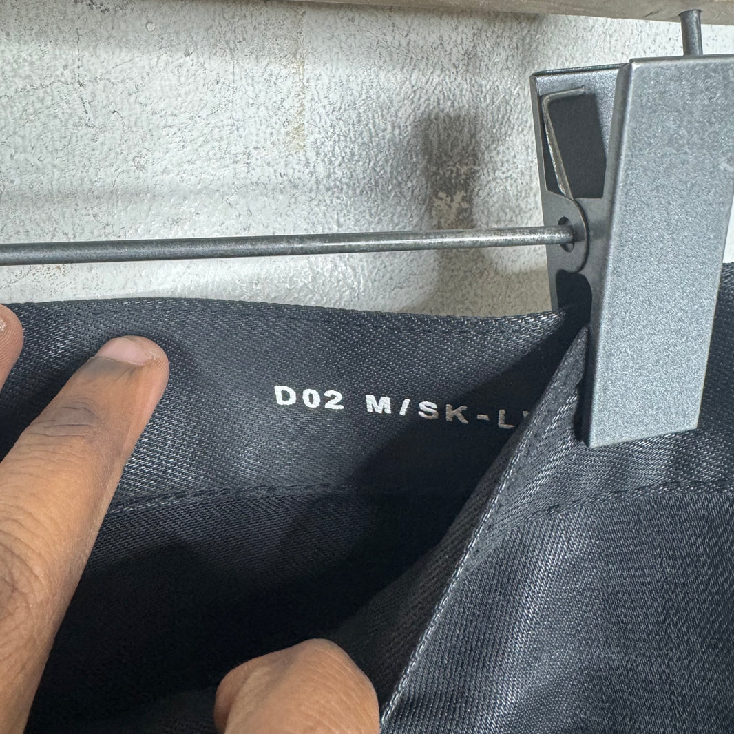 Saint Laurent Black Waxed D02 Skinny Jeans